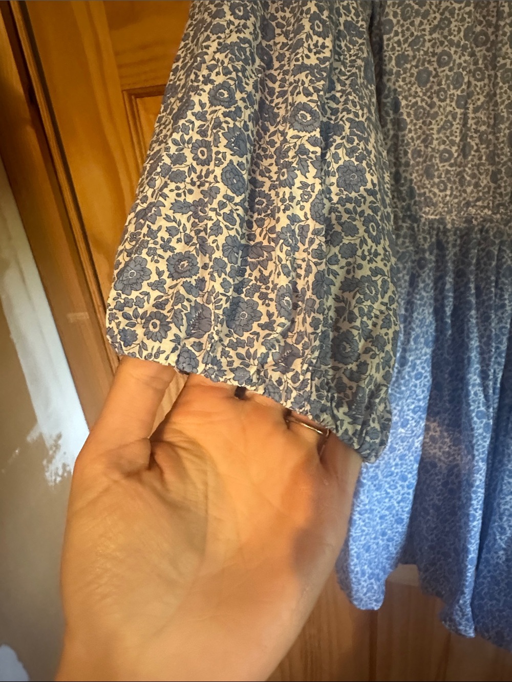 J. Crew Liberty London Light Blue Floral Long Sleeve Dress - Picture 3 of 9